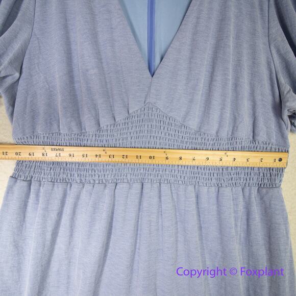 Anthropologie HUTCH blue Dress scalloped elastic waistline, size 3X - Picture 5 of 16
